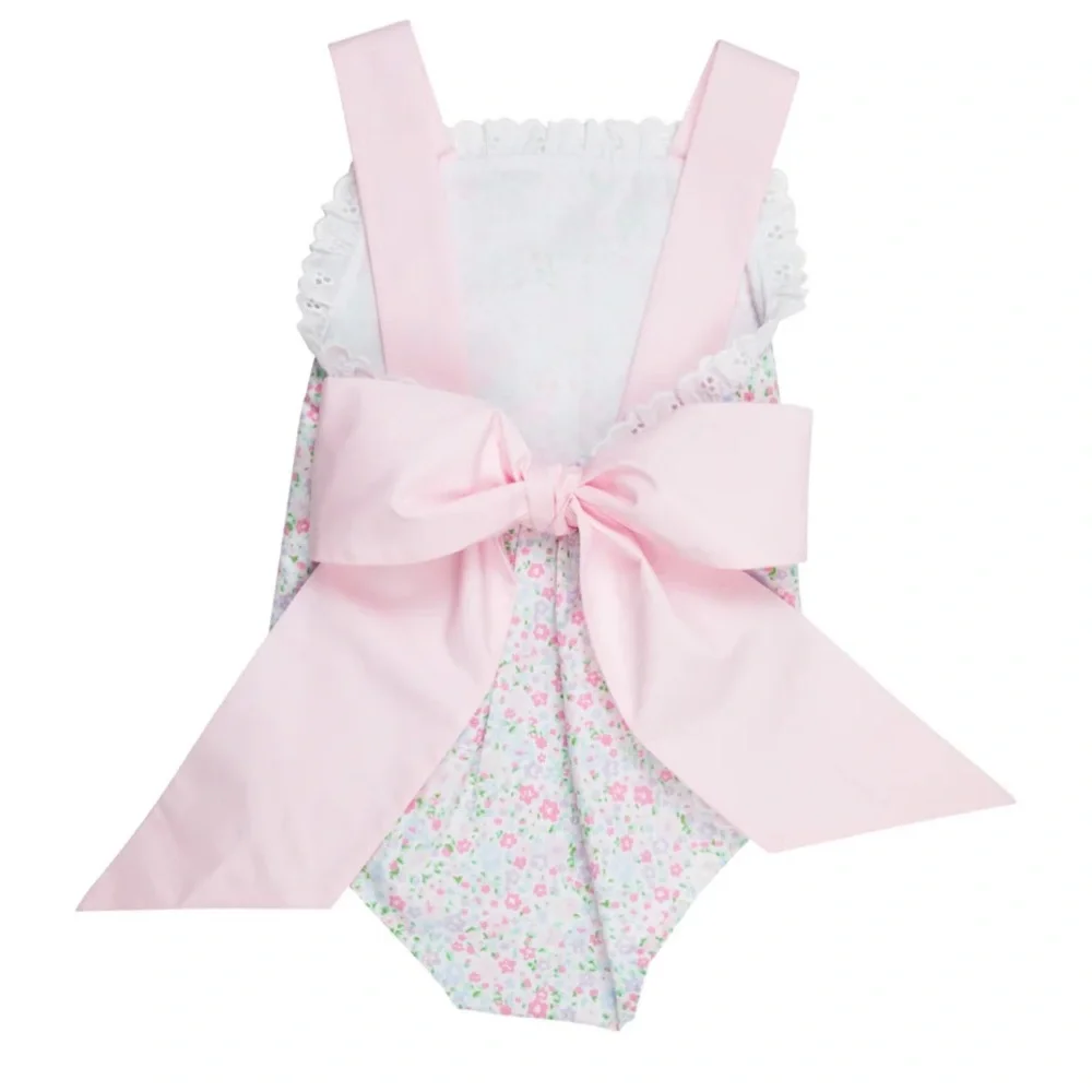 Beaufort Bonnet Sisi Sunsuit - Mountain Brook Mini Floral Palm Beach Pink 12-18m